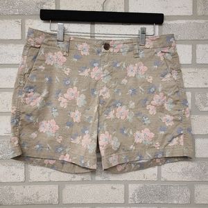 Gap Pink Blue Floral Print Chino Shorts Size 8